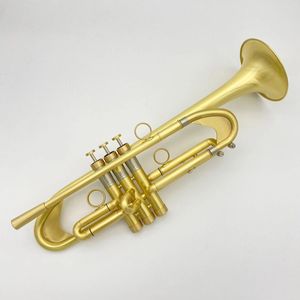 Yeni üst düzey trompet müzik aleti pirinç altın kaplı fırçalanmış ağırlaştırıcı aerodinamik profesyonel trompet tam bakır