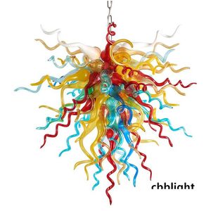 Pendant Lamps Clever Design Pendant Lamps Mticolor Flush Mounted Hand Blown Glass Chandelier Led Lighting Borosilicate Murano Style Ch Dhhbp