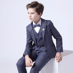 Suits Top Quality Boys Formal Suit Ceremony Wedding Campus Student Tuxedo Dress Gentleman Kids Costume Children's Blazer Clothing Set 231020