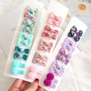 Saç Aksesuarları 1 Set Renkli Şerit Bowknot Klip Bebek Bebek Mini Butik Saçkoplar Barrettes Kenar Maddeleri Çocuklar