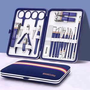 Akryl Powders Liquids 9 19st Set Nail Cutter Set rostfritt stål Clippers med fällbara väskmanikyr ScoSors Makeup Beauty Tool 231020