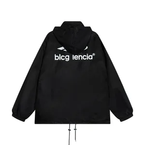 BLCG LENCIA Мужские куртки Ветровка на молнии с капюшоном в полоску Верхняя одежда Качественные дизайнерские пальто в стиле хип-хоп Модные весенние и осенние парки Брендовая одежда 5227