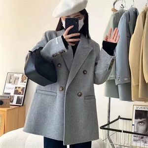 Womens Wool Blends Winter and Autumn Street Fashion Cold Outterkläder Minimalism Coat Fashionable Cashmere Jacket 231021