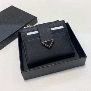 Moda klasik mektup düz renkli kart tutucular cüzdan bayanlar üçgen işareti para çantası İtalya marka yüksek kaliteli orijinal deri kadın çantaları lüks tasarımcı çanta