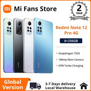 Versão global xiaomi redmi nota 12 pro 4g nfc snapdragon 732g 120hz taxa de atualização 108mp câmera principal 67w turbo carregamento telefone