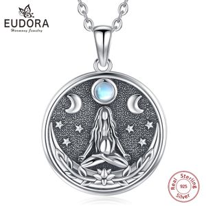 ペンダントネックレスEUDORA 925 STERLING SILVER TRIPLE MOON GODDESS NECKLACE VINTAGE HECATE AMULET PENDANT TRIPLE GODDESS WITCH JEWELRY GIFTE for Man 231020