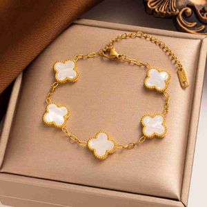 designer bracelet men bracelet Plated Classic Fashion Charm Four-leaf Jewelry Elegant Mother-of-pearl for Women and Quality