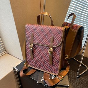 borsa a tracolla 4 colori stile college per il tempo libero zaini per studenti plaid cintura flip borsa moda decorativa borsa invernale in lana abbinata ai colori zaino moda 5003 #