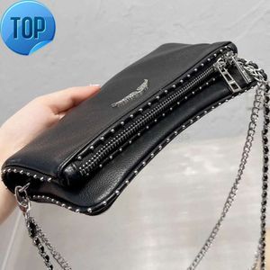 Kvällspåsar populära kvinnors väska handväska vingar diamantjärn zadig et voltaire nitar fårskinn läder messenger crossbody handväskor två kedja damerg