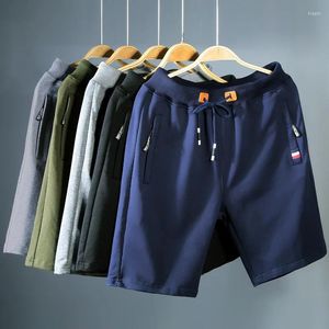 Herr shorts casual bomull klassisk svart sommar elastisk midja fitness byxor man 2023 dragsko jogging brädhorthorts