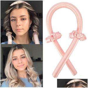 Rolos de cabelo sem calor curling haste bandana sem calor cachos fita slee macio curlers diy ferramentas de estilo j029 entrega de gota produtos cuidados dhyx8