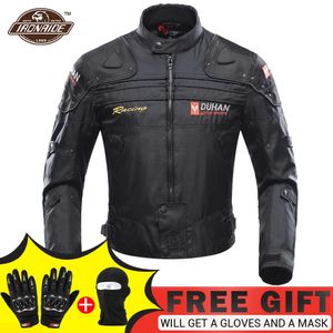 Herrjackor Duhan Black Motorcykel Jacketmotorcykelbyxor Men Motocross racing kostym Body Armor With Hip Protector Moto Clothing Set 231020