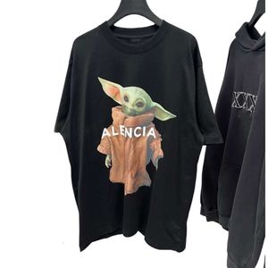 バレンカイガイデザイナーTシャツオリジナル品質高エイリアンベビープリントメンズアンドレディースラウンドネックルーズトレンディショートスリーブTシャツ