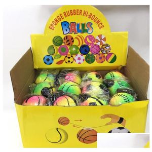 Bollar sponger gummibollar ny ankomst slumpmässig 5 stil roliga leksaker studsande fluorescerande gummi boll handled band sport utomhus atletisk ut dhhdm