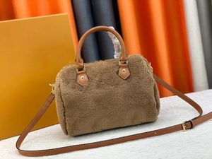 High Quality Design Lamb Wool Pillow Fashion Urban Ladies Crossbody Plush Fashion Shoulder Bag Boston Bag M40394