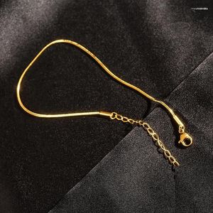 Звено-браслеты Титановый стальной браслет для женщин Тонкая цепочка Изящные ручные украшения Unfade