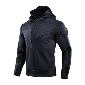 Hunting Jackets Functional Cardigan Tactical Sweater Men's Long Sleeved Hooded Jacket