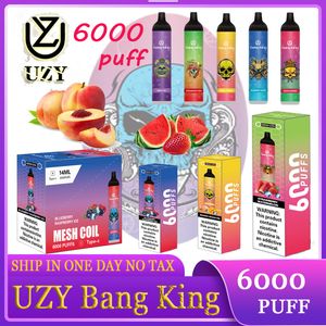 Fu originale Uzy bang mesh boil 6000 sbuffi sigarette elettroniche usa e getta 0% 2% 3% 5% barre nico botta 6000 vape penna da vape 14ml cartuccia pre-riempita 1100 mAh ricaricabile