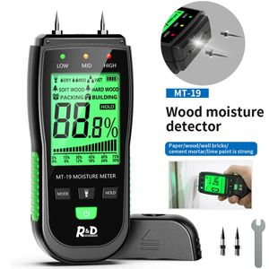 Fuktmätare R D MT-19 trä Fuktmätare Digitala fuktmätare Vägg Hygrometer Timber Damp Detector Building Fuidity Tester Carton 231020