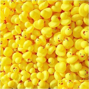 Brinquedos de banho de bebê atacado desenhos animados pato de borracha brinquedos de banho de bebê água diversão banheira brinquedo flutuante patos espremer com sons brinquedos presentes learni dhhnx