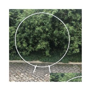 Party Decoration Black Metal Circle Round Arch Balloon Flower Iron Ring Bakgrund Frame Stand Wedding Mariage Birthday Party Backdrop DHT7S