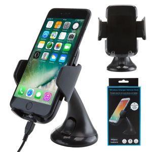 10W Wireless Car Charger Holder Antye Qi fordonsladdningsdocka för IP X XS Max Samsung S9 Note9 S10 Chargers LL