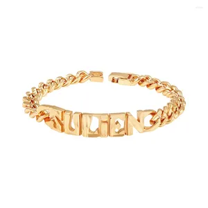 Link Bracelets MxGxFam ( 21 CmX 11mm ) Figaro Width Heavy Letter For Men Women Fashion Jewelry Gold Color