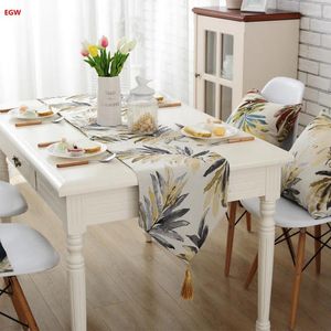 Table Runner Fashion Leaf Golden American Country Style Blue Red Polyester Coffee Banner Cupboard Flag 32 200cm Home Decor