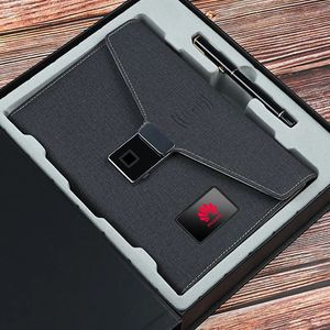 Notatniki Trójkrotnie blokada odcisków palców Notebook Business Bluetooth Wireless Ładowanie notebook z U Prezentem Busines