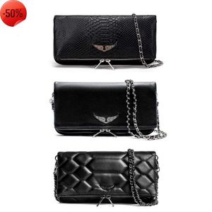 Pochette Rock Swing Wings Zadig Voltaire Borsa da donna Tote Borsa a spalla Designer Uomo Vera pelle Catena ad ala Moda di lusso Pochette con patta Borsa a tracolla