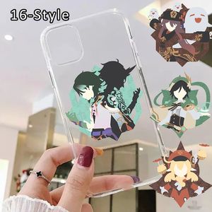 Mobiltelefonfodral Anime Genshin Impact Case för iPhone 13 12 11 Pro Max 7 8 6 6S plus X XR XS 5S Söt Xiao Soft TPU -omslag 231021