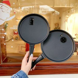 Cell Phone Cases Funny 3D Frying Pan For Samsung Galaxy S20 FE S21 Plus S22 Ultra Note 20 S23 Black Pot Back Protection Case Fundas 231021