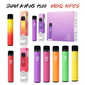 Vape Desechable Jam king 1500 Vapes Puff Bar monouso 4,8 ml Sapore di succo Preriempito 850 mAh Batteria 20 mg 2% puffbar elfbar cristallo razz bar all'ingrosso Fabbrica in Cina