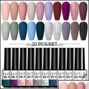 Nagelkunst-Kits Lilycute 7 ml Gel-Nagellack-Set Semi-Permanent-Hybrid-Lack Matte Base Top Coat Soak Off UV-LED-Lacke Dr Homeindustr DHC2F