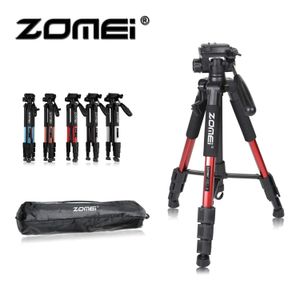 Tripés Zomei Q111 Profissional Portátil Viagem Alumínio Câmera Tripé Pan Cabeça para SLR DSLR Câmera Digital Três Cores 231020