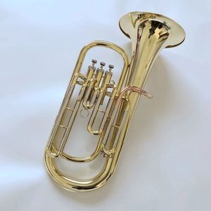 Pirinç Altın Kaplamalı Profesyonel Bariton Boynuzu B-Flat Euphonium Yüksek kaliteli ton Üç Anahtar Tenor Caz Enstrüman Trompet Boynuzu