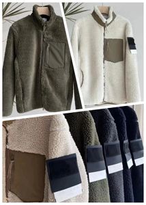 Pedra inverno imitação de lã de cordeiro casaco workwear engrossado ilha quente moda casual casal masculino e feminino casaco de lã l