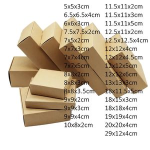 Opakowanie na prezenty 50pcs Multi -Size Cute Square Kraft Opakowanie Pudełko Weddne przyjęcie Faworyzowanie ręcznie robione mydło czekoladowe pudełko prezentowe 231020