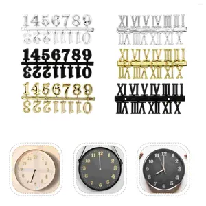 Wall Clocks 6 Pcs Clock Accessories Parts DIY Number Repairing Reloj De Pared Digital Gold Letter Stickers Roman Crafts Numbers