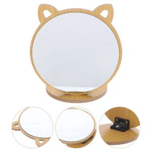 コンパクトミラーFomiyes Vanity Mirrity Mirrity Mirror Mirror Wooden Mirror Tabletop Wood Mirror