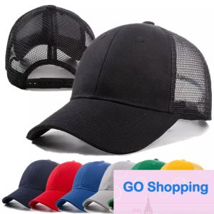 Chapéus de algodão liso superior, bonés de beisebol personalizados, cintas ajustáveis para homens adultos, chapéus esportivos curvos, boné de sol de golfe sólido em branco