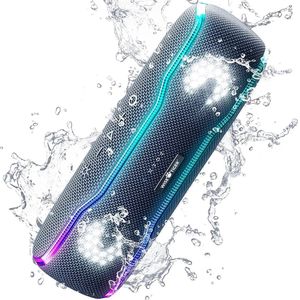 Cell Phone Speakers WISETIGER Speaker Outdoor Portable IPX7 Waterproof Sound Box BT5.3 Louderspeaker Stereo with 25W Colorful Light Surround Speaker 231020