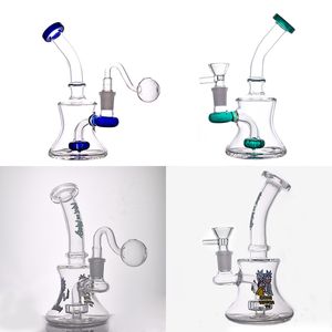 DHL無料Mobius Glass Oil Berner Bong Smoking Pipes Stereo Matrix Perc 14 mmジョイントHeady Recycler Glass Dab Rigs Chicha 30mmバブラーオイルバーナーパイプ