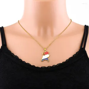 Ожерелья с подвесками, винтажное ожерелье с картой Нидерландов, простой символ, массивные ювелирные изделия, Прямая поставка