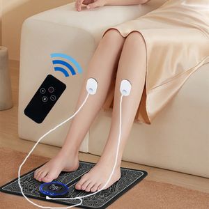 Massageador de pés elétrico ems almofada portátil dobrável tapete de massagem estimulação muscular melhorar a circulação sanguínea alívio dor relaxar pés 231020