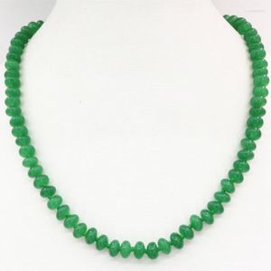 Correntes Pedra Natural 5/8mm Ábaco Verde Malásia Jades Calcedônia Grânulos Gargantilha Colar Declaração Clavícula Jóias 18 polegadas B3209