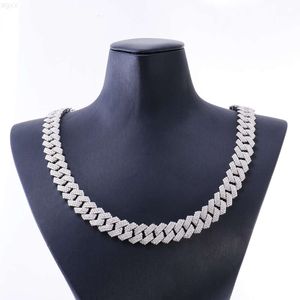 Miami Ice Out Moissanite Custom Cuban Link Chain Necklace 925 Sterling Silver Luxury Hip Hop Jewelry Chain Choker Necklace