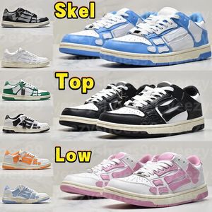 skor skel topp låg hög kvalitet löpskor ben läder sneakers lyx skelett blå röd vit svart grön grå par casual mens and womens skor