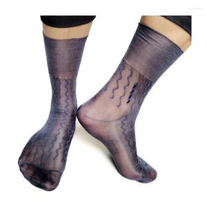 Herrensocken, hochwertige Herren-Nylon-Seide für Lederschuhe, ultradünn, durchsichtig, sexy Gay-Fetisch-Kollektion, formelle Kleidung