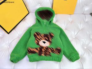 Nowa bluza z kapturem dla dziecka Plush Wysoka jakość Sweter dla dzieci Rozmiar 100-150 przednie i tylny Niedźwiedź Doll Wzór Dzieci Pullover Oct20